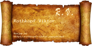Rothkopf Viktor névjegykártya